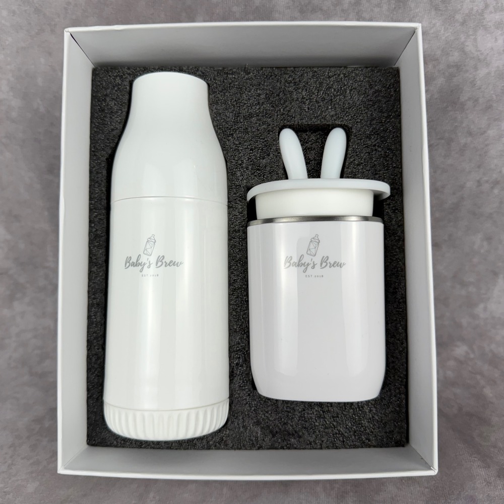 Baby's Brew Portable Bottle Warmer Pro Formula Dispenser Set White T5-18B NWOT